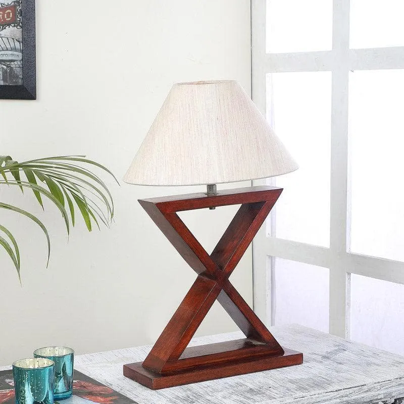 Sandiera Criss Cross Fabric Table Lamp - White,Brown media 3