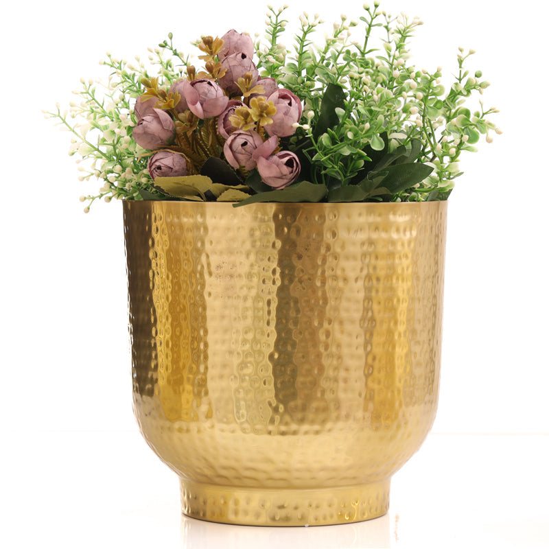 Edo Hammered Golden Planter - Gold media 5