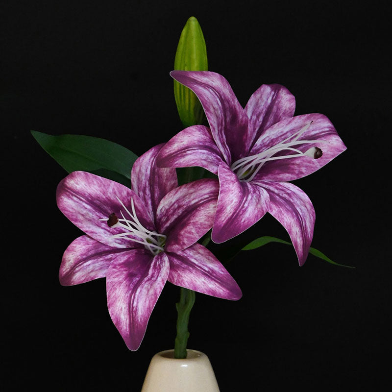 Faux Everlasting Lily Flower Stick - Purple image 3