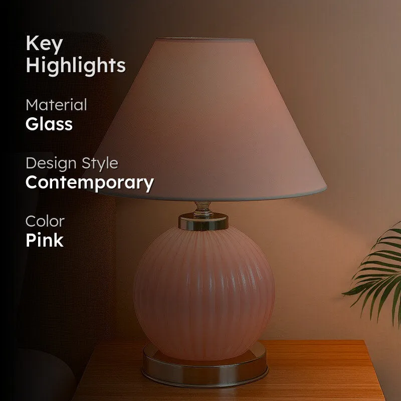Glacera Glow Glass Table Lamp - Pink media 2