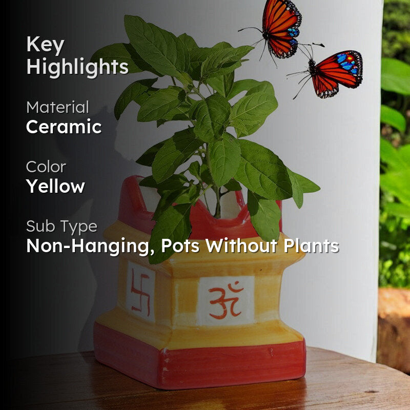 Adya Tulsi Planter - Red & Yellow media 2