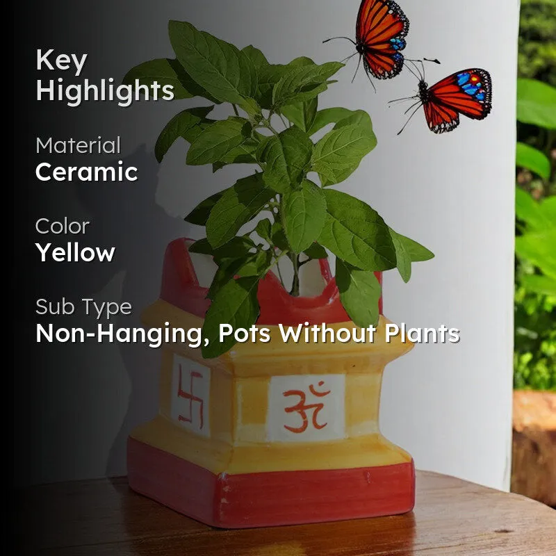 Adya Tulsi Planter - Red & Yellow media 2