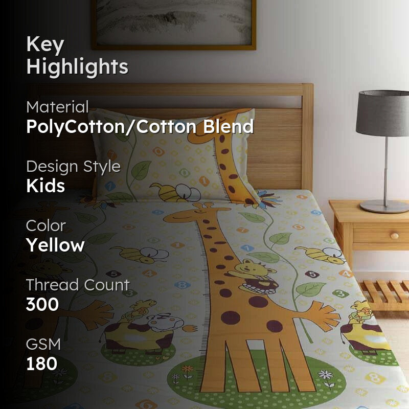 Jungle Mania Printed Bedsheet - 180 GSM media 2