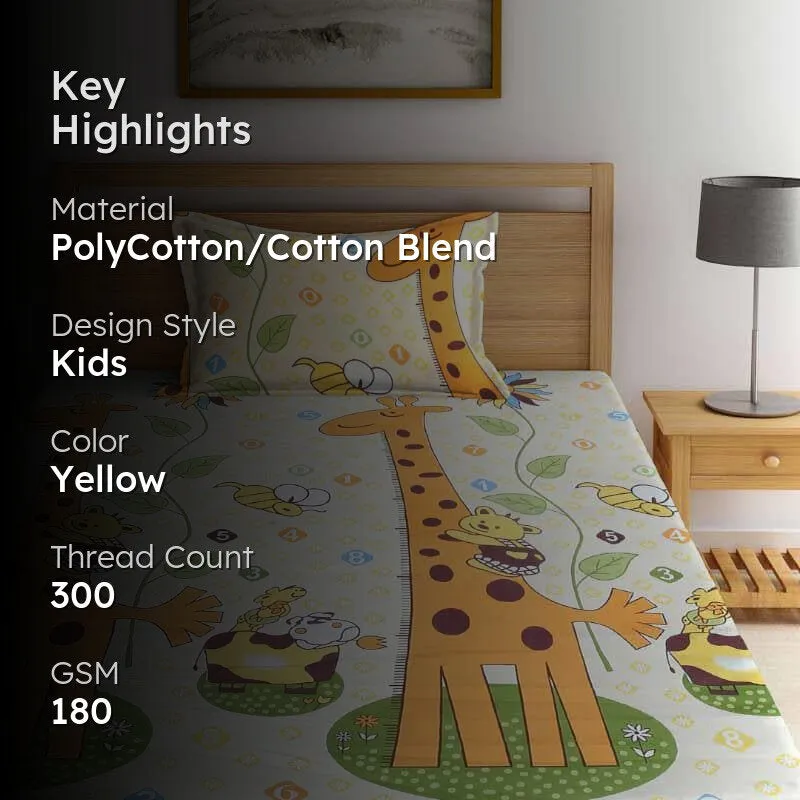 Jungle Mania Printed Bedsheet - 180 GSM media 2