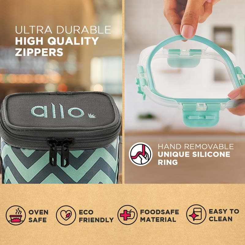 Jonas Lunchbox With Rectangle Chevron Bag (310 ML) - Set Of Two media 4