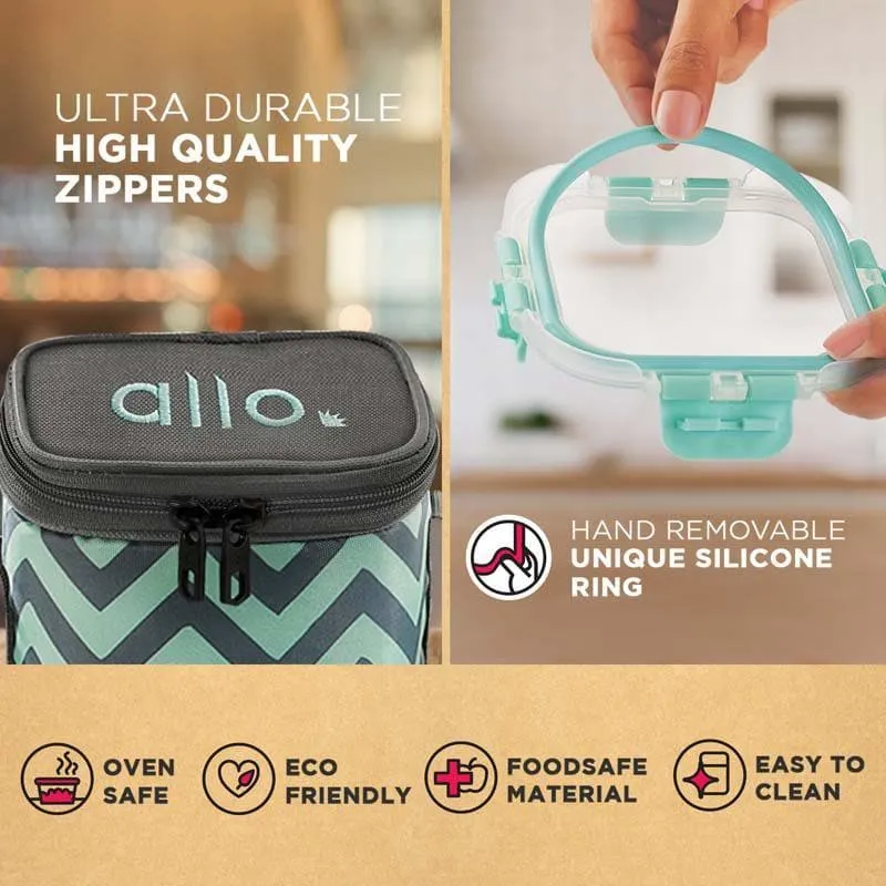 Jonas Lunchbox With Rectangle Chevron Bag (310 ML) - Set Of Two media 4
