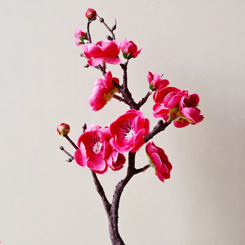 Artificial Plum Blossom Flower Stick (Pink) - Set of Two media 3