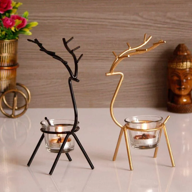 Deer Dream Tealight Candle Holder - Set Of Two media 1