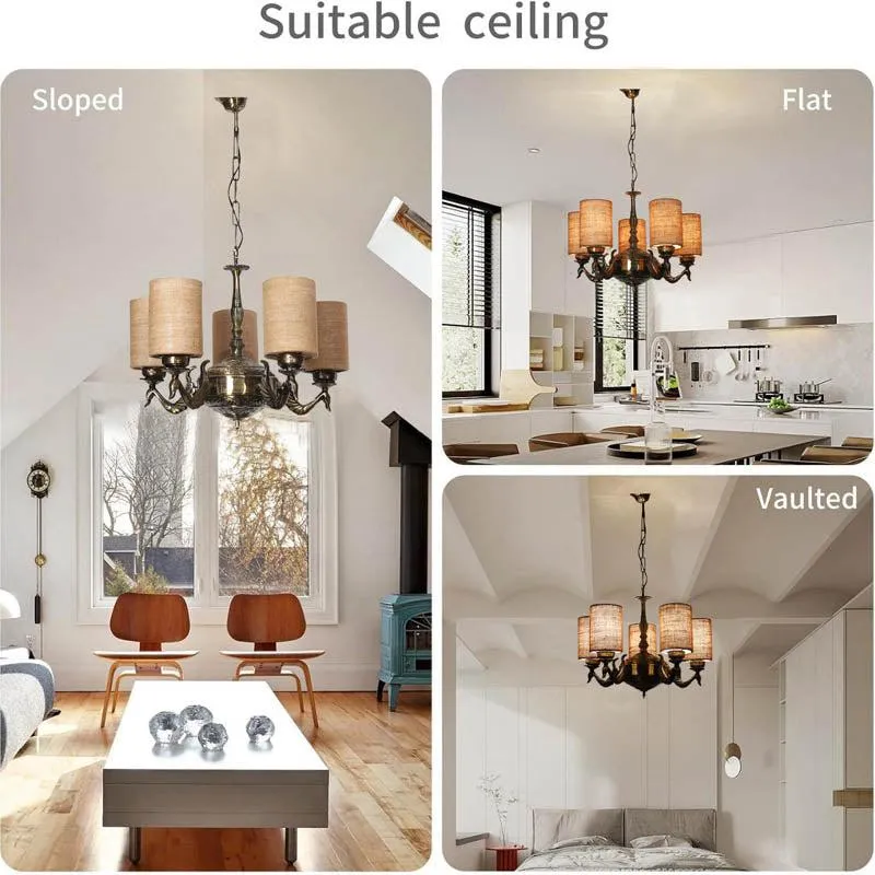 Taruna Cylindrical Golden Antique Ceiling Lamp media 5