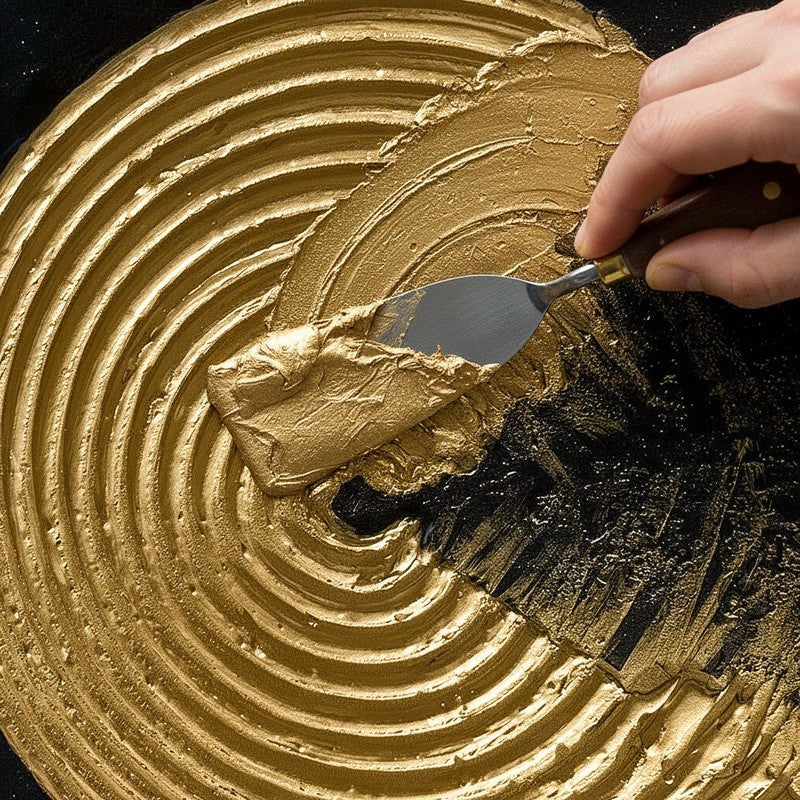 Golden Orbit Handmade Canvas Wall Painting media 6