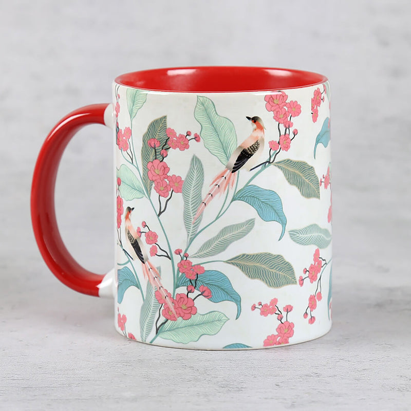 India Circus Foliage Ceramic Mug With Coaster (325 mL Each) - Four Piece Set media 5