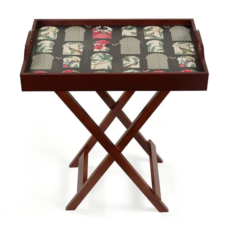India Circus Windows Multicolor Rectangle Teakwood Side & Bedside Table - 3