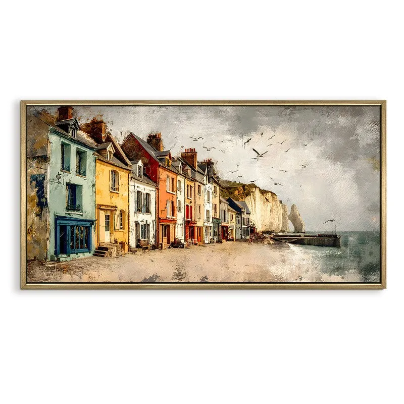 European Oceanfront Village Wall Art media 4