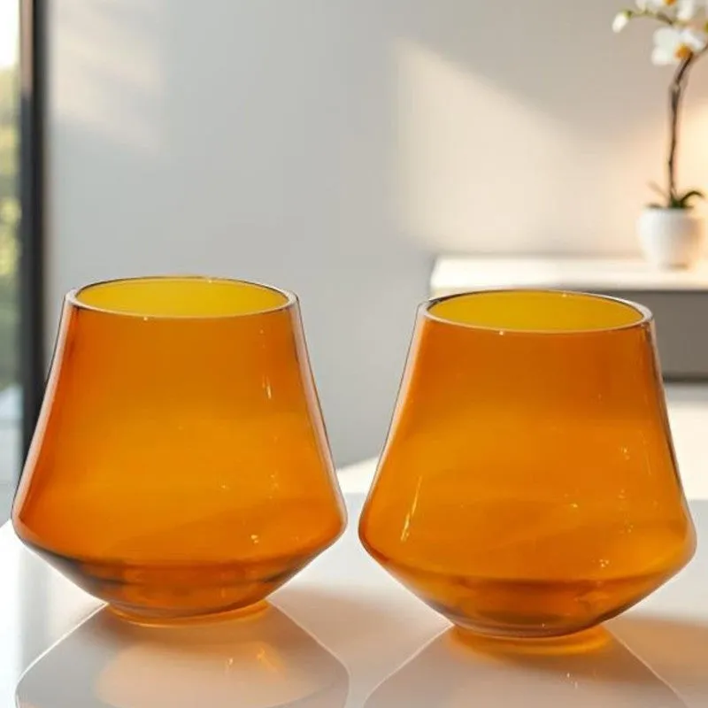 Amber Glow Goblet Glasses(260 mL) - Set Of Two media 1