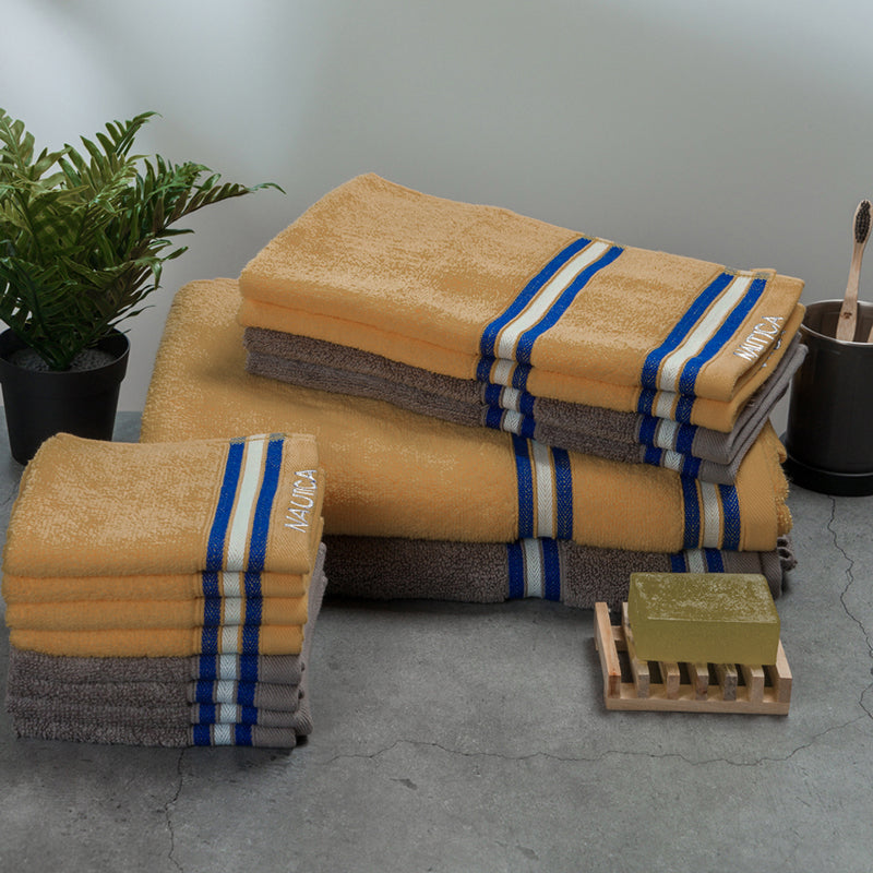 Nautica Dove Dual Cotton Towel Set (Grey & Beige) - Set Of Fourteen media 4