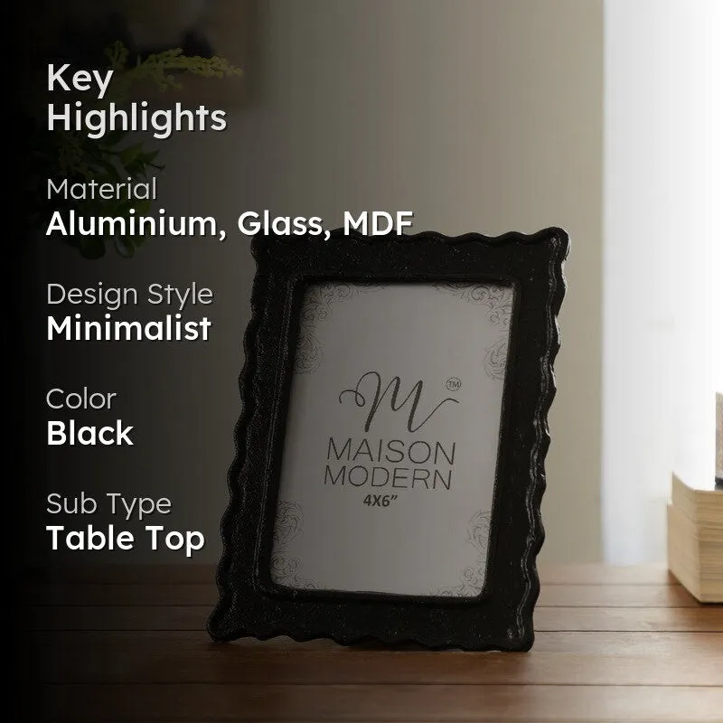 LuxeView Aluminium & Glass Photo Frame - Black media 2