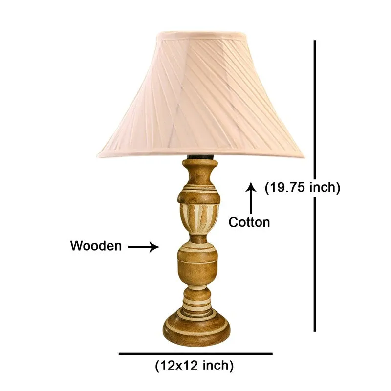 Zenrae Pleatrix Wooden Table Lamp - Ivory media 8
