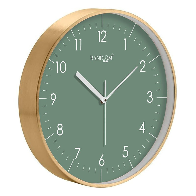 Benot Gold Analog Wall Clock - Green media 4