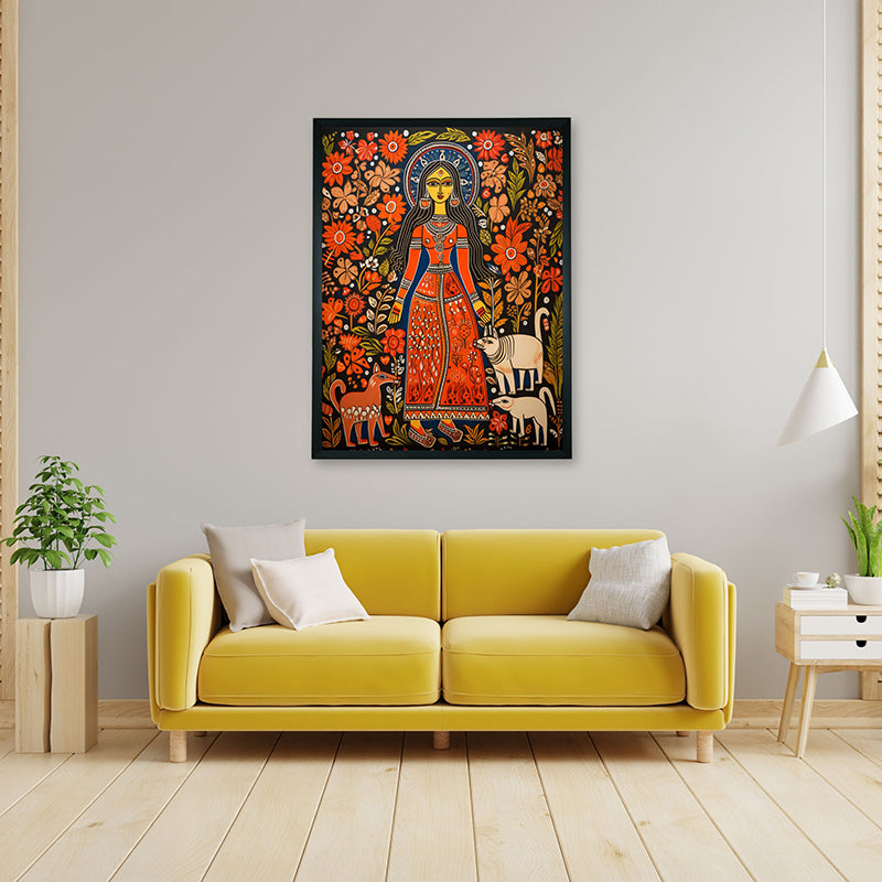 Red Tribal Feminine Canvas Wall Art media 5