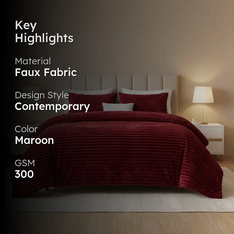 Pure Drape Comfort (Maroon) Bedding Set - Four Piece Set media 2