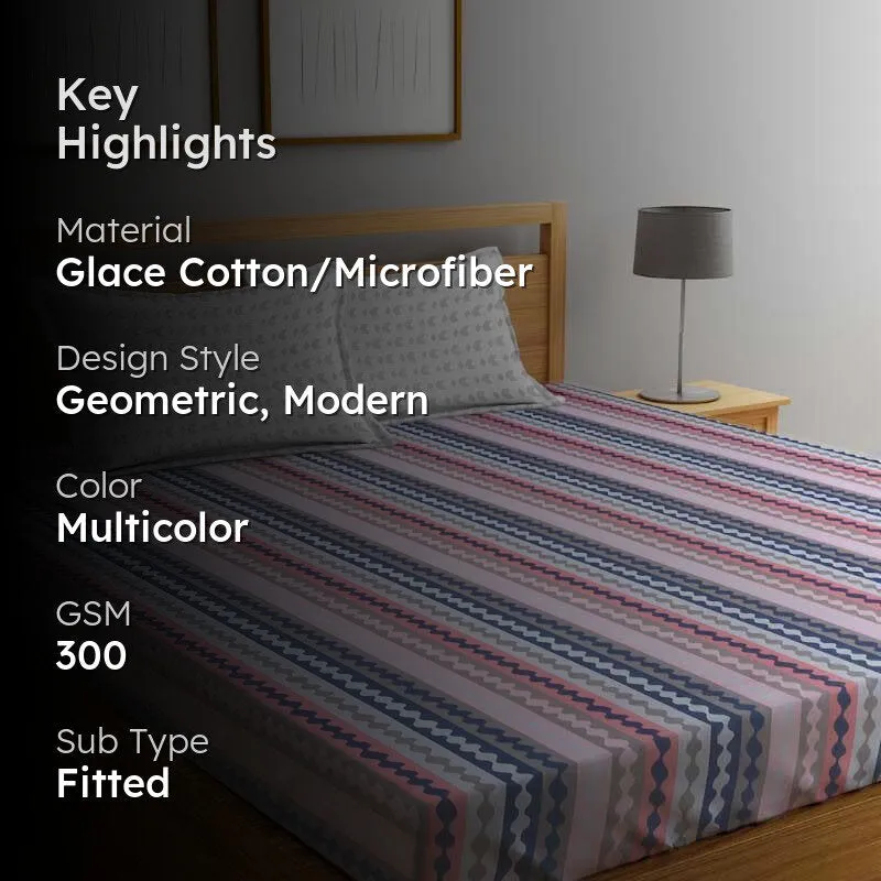 Harmony Hues Fitted Microfiber Bedsheet - 300 GSM media 2