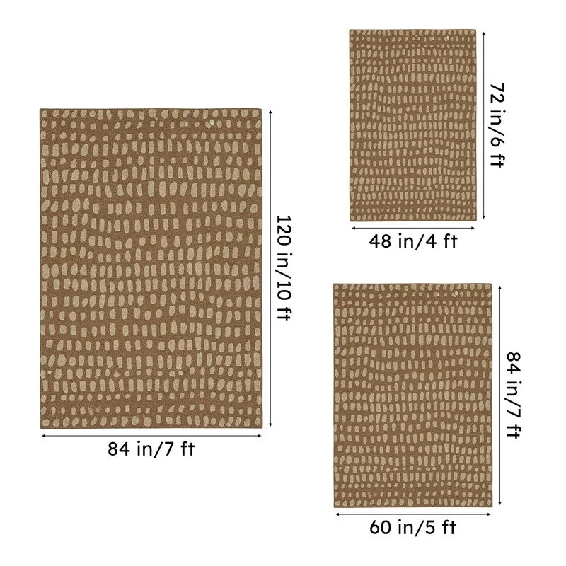 Elatus Hand Tufted Abstract Wool & Nylon Carpet - Brown media 14
