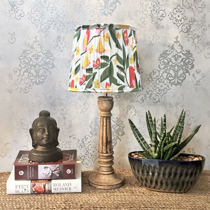 Bloomscape Wooden Base Cotton Table Lamp - Multicolor media 3