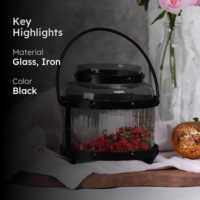 Lantanum Glass & Iron Lantern media 2