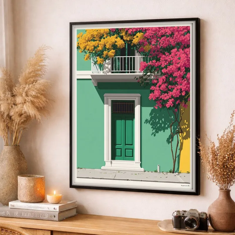 Petal Portico Canvas Wall Painting - Black Frame media 3