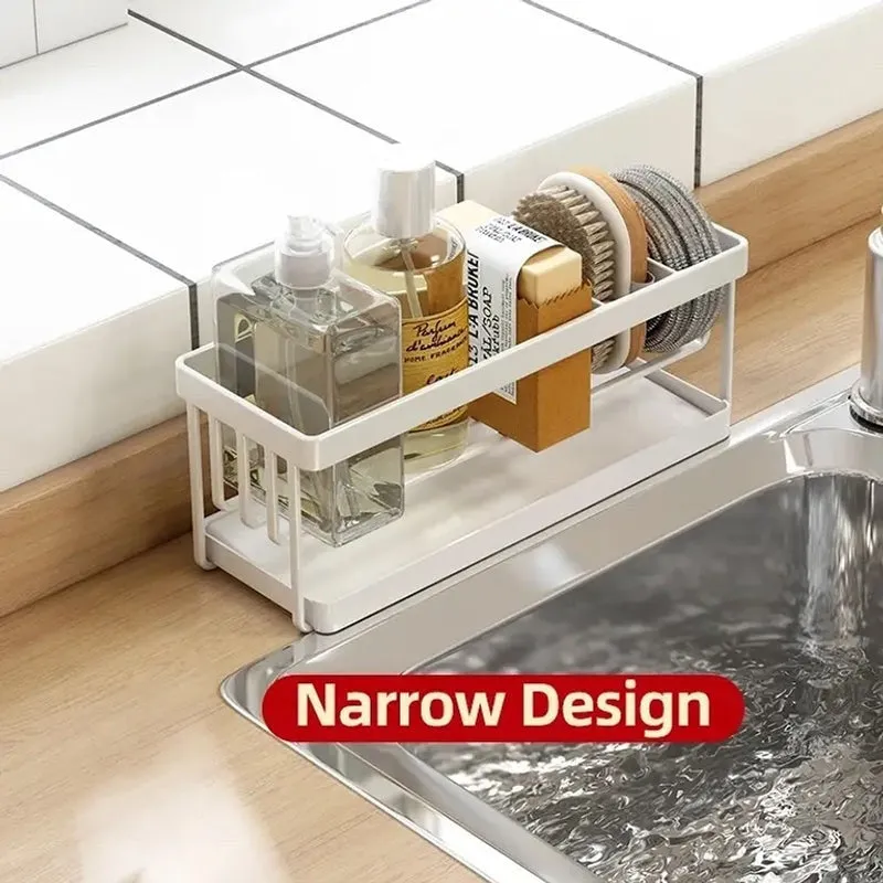 Triva Carbon Steel Sink Organizer - White media 8