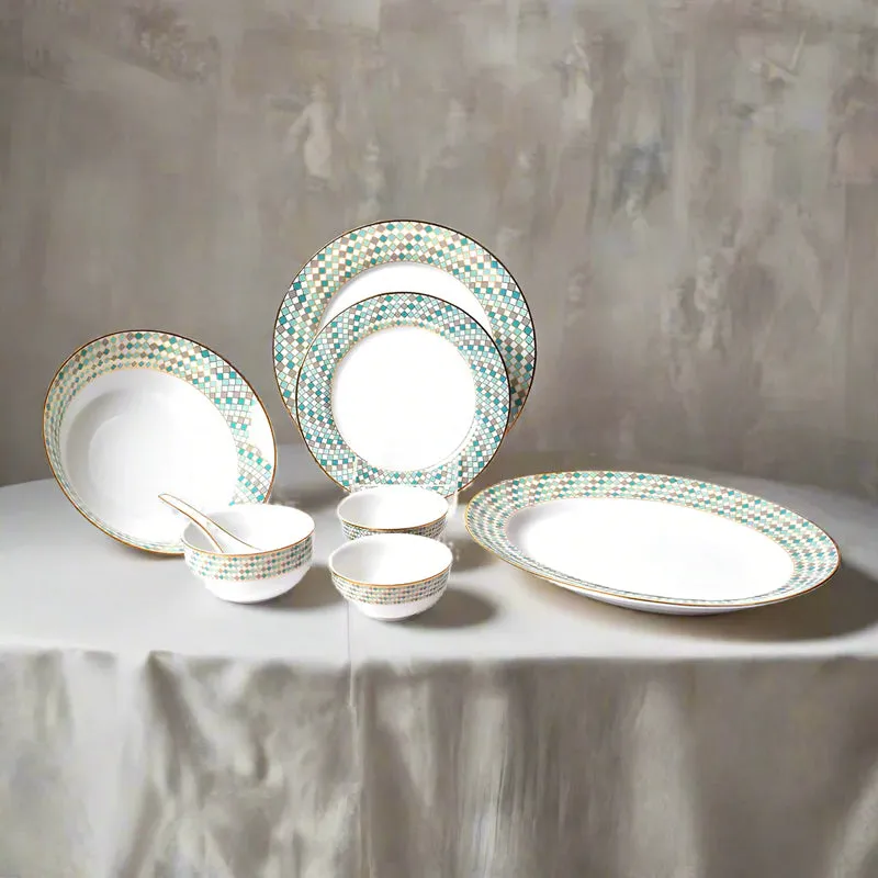 Christolite 24k Gold Brushed Porcelain Dinner Set - 33 Piece Set media 4