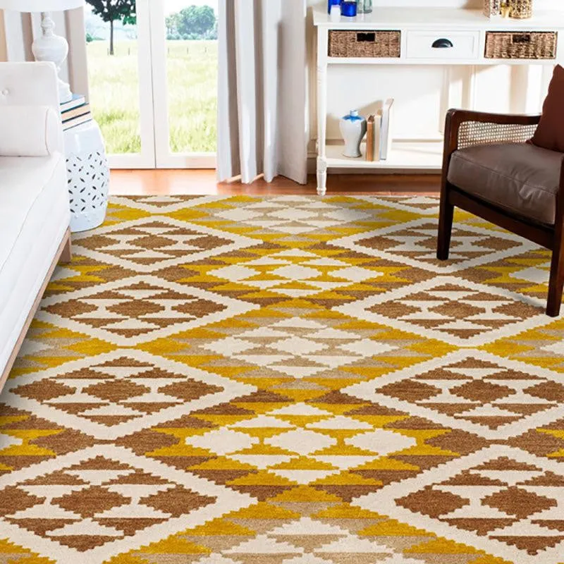 Belladonna Hand Tufted Geometric Wool & Nylon Carpet - Mustard Yellow media 3