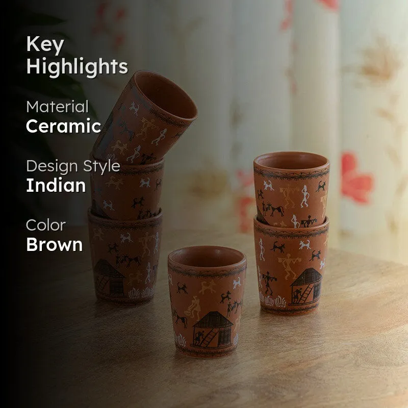 Amara Ceramic Tea Cup (100 mL Each) - Set Of Six media 2