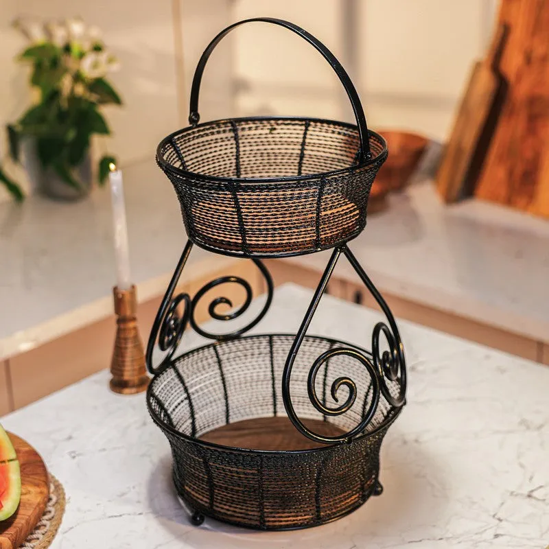 UrbanHarvest  Metal Two-Tier Fruit Basket media 5