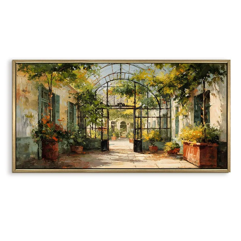 Sunlit Europe Greenhouse Courtyard Wall Art media 4