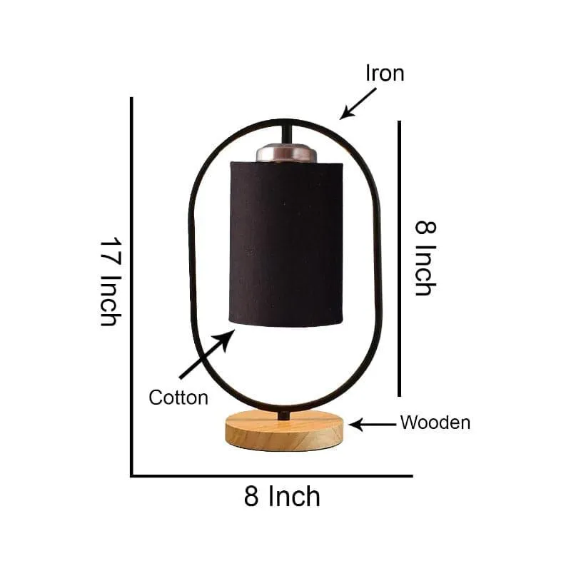 Radiant Echo Fabric Table Lamp - Black,Brown media 5