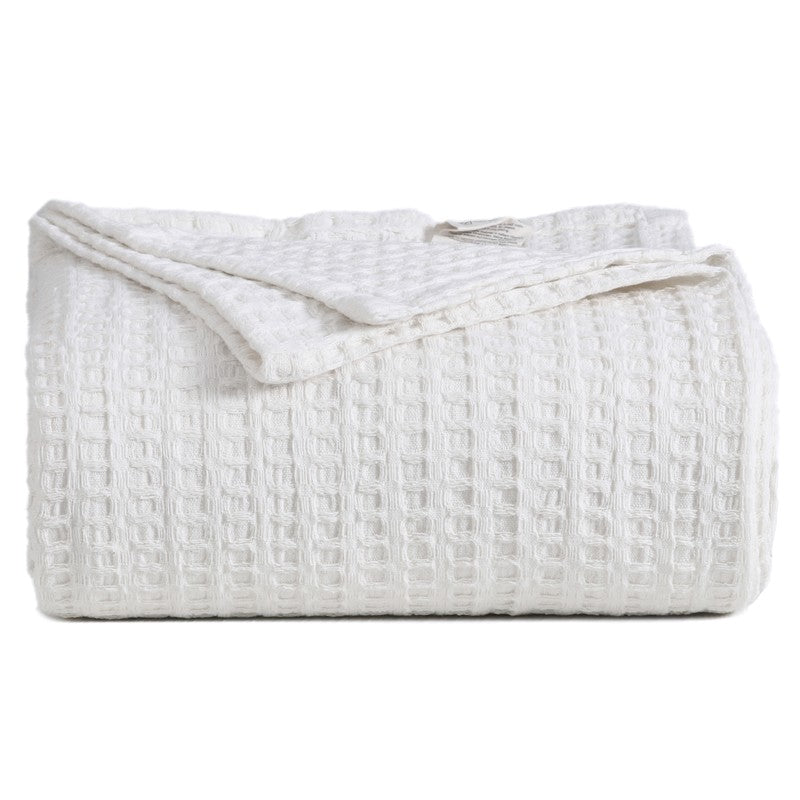 Axitra Wafel Weave Cotton Blanket - WHite media 7