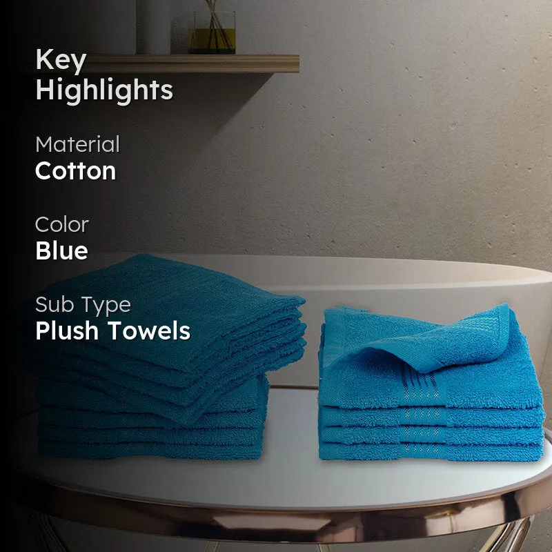 Eva Quick Dry Face Towel (Blue) - Set Of Twelve media 2