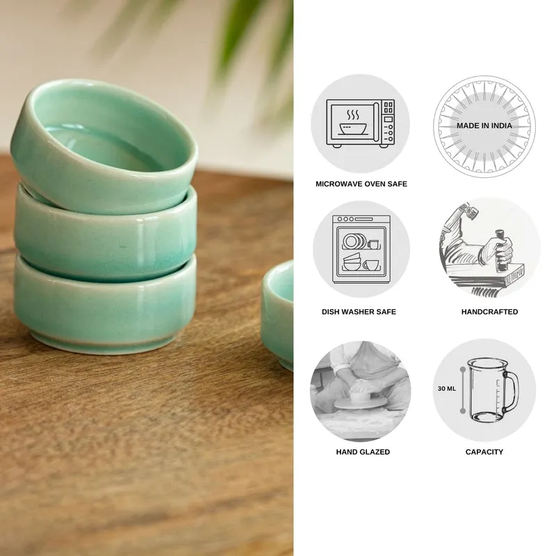 Oceano Green Dip Bowl (30 ML) - Set Of Four media 4