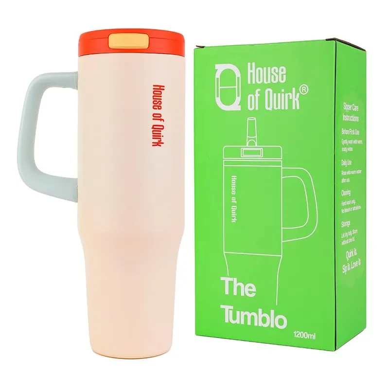 AuraGrip Stainless Steel Tumbler (1200 ML) - Peach media 5