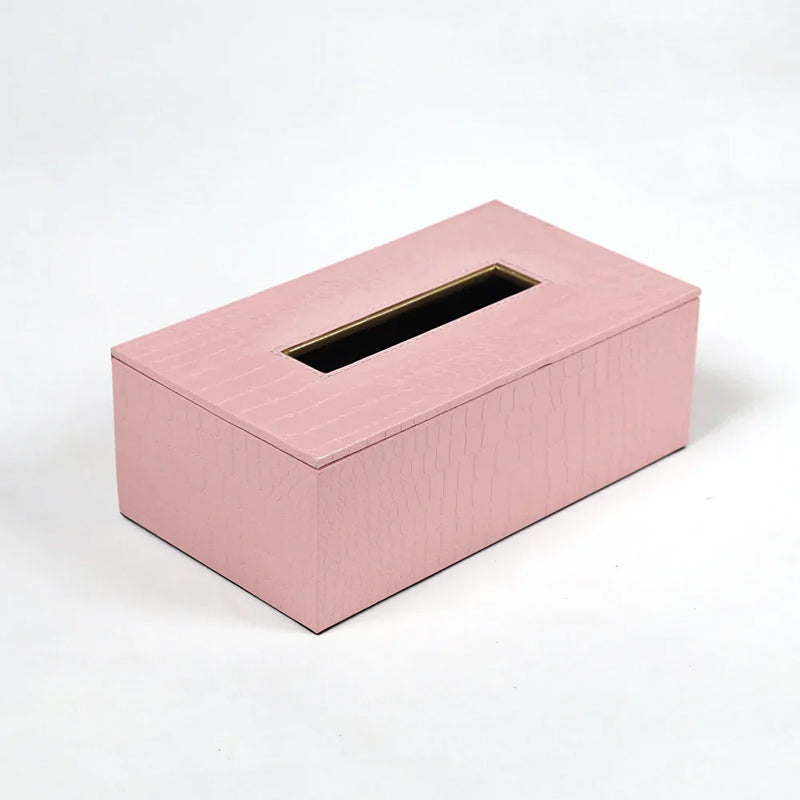 Elvan Faux Leather Tissue Holder - Pink media 5