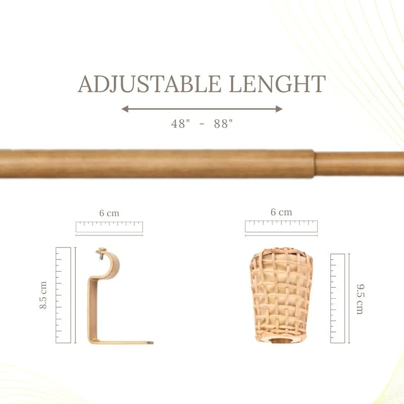 Weavora Extendable 1" Single Curtain Rod With Urn Finial & Brackets media 5
