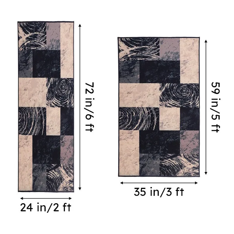 Monochrome Geometry Anti-Skid Carpet media 7