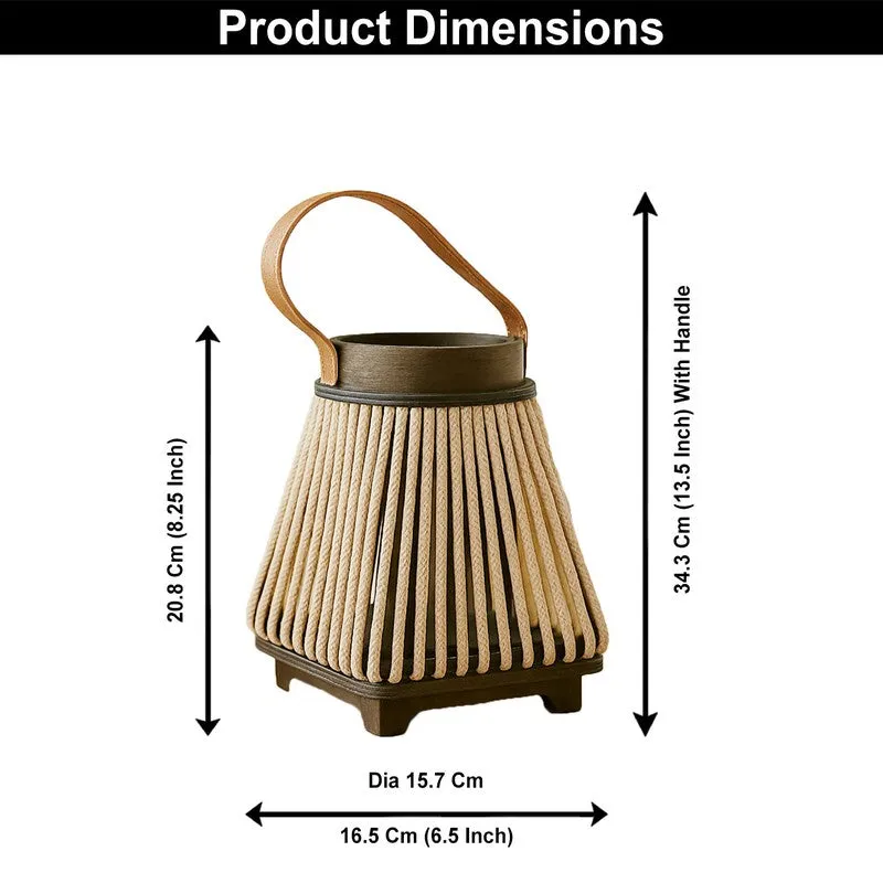 StriaGlow Bamboo Tea Light Candle Holder - Beige media 7
