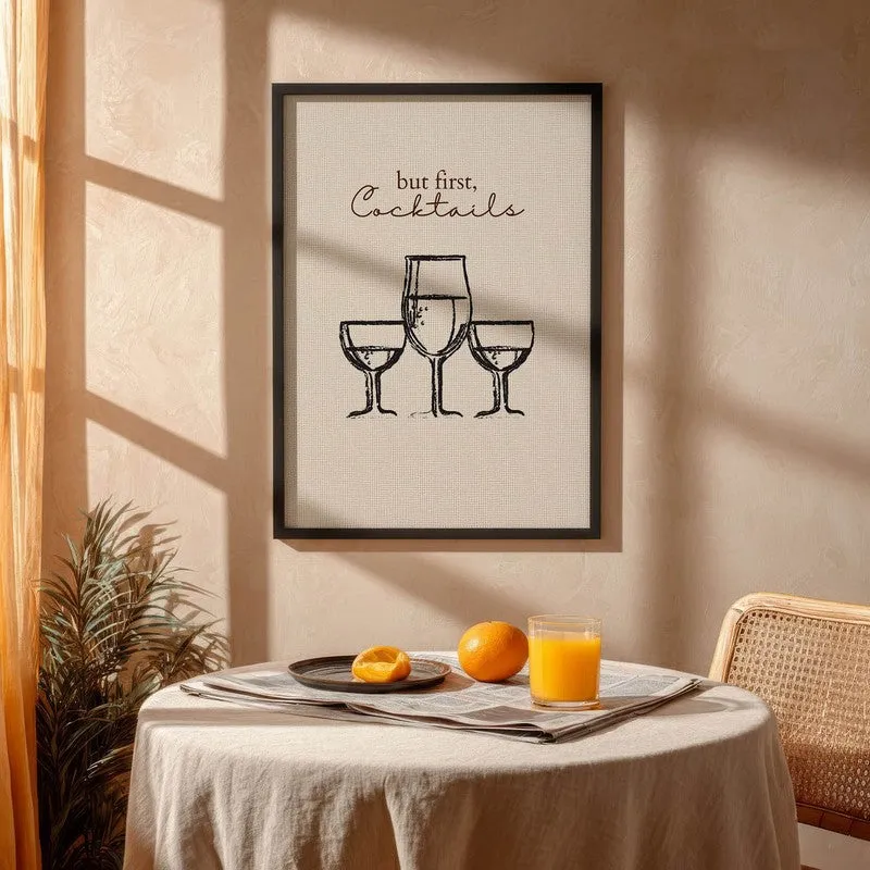Wine Wall Mono Archival Canvas Wall Art - Black media 4