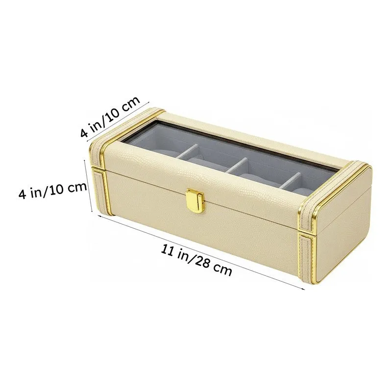 Tisquo I Faux Leather Watch Organizer - Ivory media 9