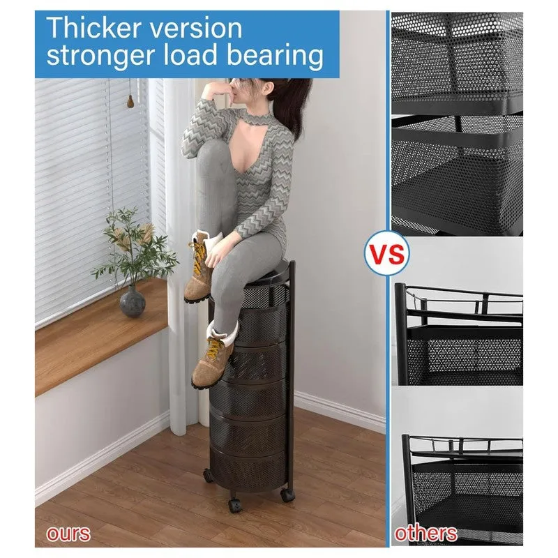 Swing Out Black Metal Storage Rack with Basket media 5