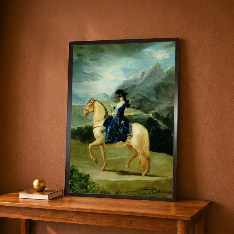 Equestrian Portrait of Maria Teresa De Vallabriga Canvas Wall Painting - 9 x 12 Inches