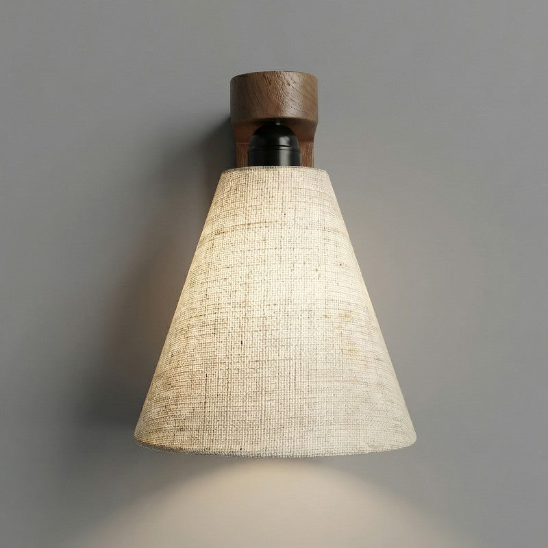 Onore Jute and Wooden Cone Wall Lamp media 7