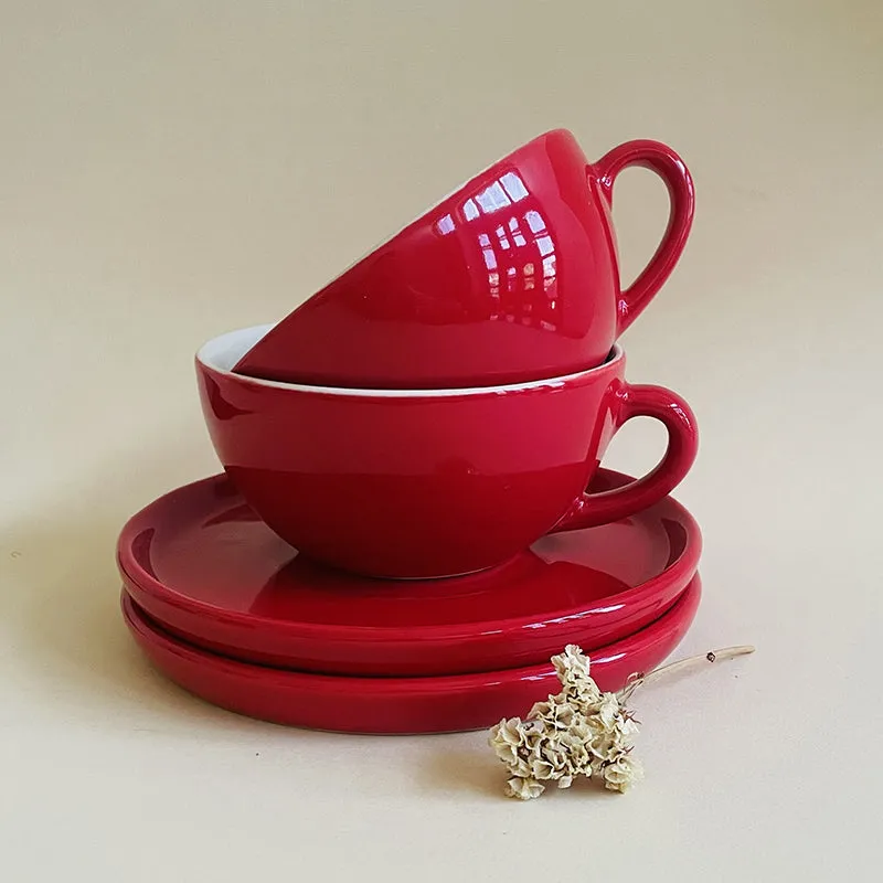 Elegant Red Cup & Saucer (240 mL Each) - Set of Two media 5
